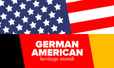 Fototapeta na wymiar German-American Heritage Month. Happy holiday celebrate annual in October. Germany and United States flag. Culture month. Patriotic design. Poster, card, banner, template. Vector illustration