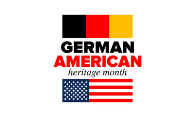 German-American Heritage Month. Happy holiday celebrate annual in October. Germany and United States flag. Culture month. Patriotic design. Poster, card, banner, template. Vector illustration
