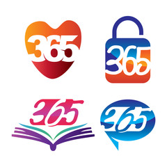 love lock book contact 365 infinity logo icon design illustration