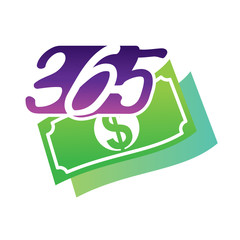 money finance 365 infinity logo icon design illustration vector