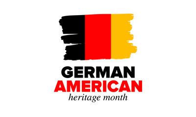 German-American Heritage Month. Happy holiday celebrate annual in October. Germany and United States flag. Culture month. Patriotic design. Poster, card, banner, template. Vector illustration