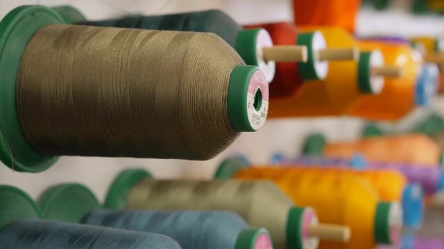 Group Of colored Threads.sewing factory, sewing production