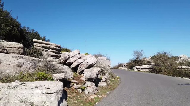 Torcal de Antequera,  province Malaga, Spain. The rocks unique shape is due to erosion that occurred 150 million years ago during the Jurassic age, when the whole mountain was under sea water. 