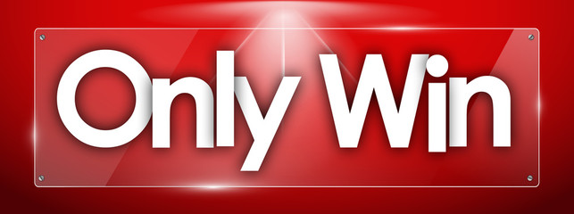 Only Win word in colored rectangles background