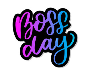 boss day vintage lettering background vector calligraphy