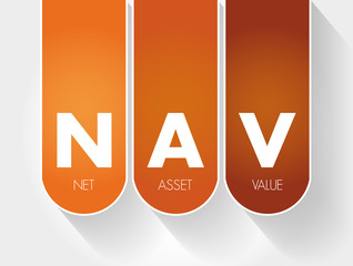 NAV - Net Asset Value acronym, business concept background