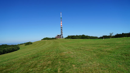 Fototapeta na wymiar Velka Javorina, top of the White Carpathians Mountains on the border of Czech Republic and Slovakia