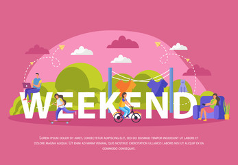 Lazy Weekends People Flat Poster