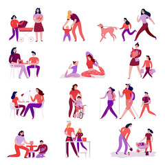 Moms With Children Set 