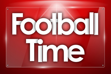 Football Time word in colored rectangles background