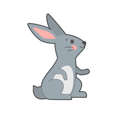 Vector illustration of cute hare