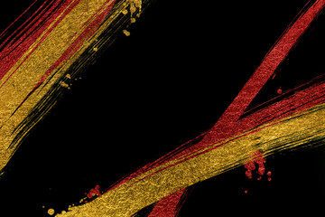 Brush painted gold and red line