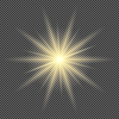 Light flare special effect with rays of light and magic sparkles. Glow transparent vector light effect set, explosion, glitter, spark, sun flash