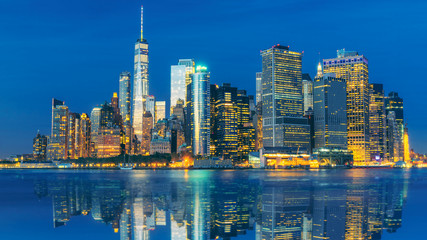 stunning views of the lower manhattan before sunset, New York City