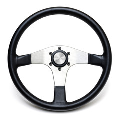 steering wheel isolated white background