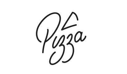 Pizza. Lettering label badge emblem for Pizzeria