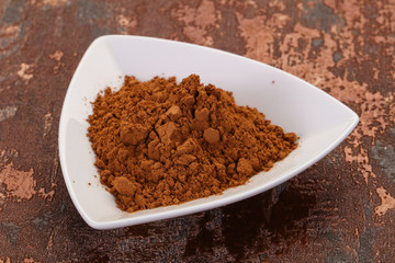 Cocoa powder in the bowl