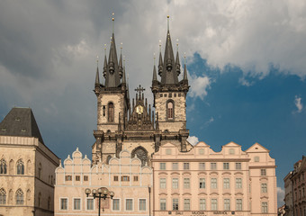 Fototapeta premium prague street old city praha praga