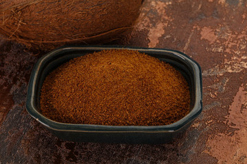 Coconut brown sugar in the bowl