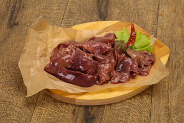 Raw chicken liver ready for cooking