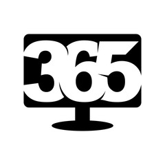Monitor 365 infinity logo icon design illustration black