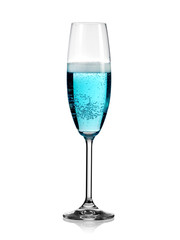 Blue champagne glass
