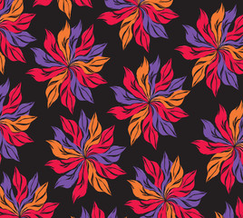 seamless floral pattern with autumn leaves