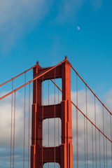 golden gate bridge in San Francisco and the Moon