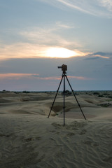 Capturing Sunset in Thar desert Rajasthan in India