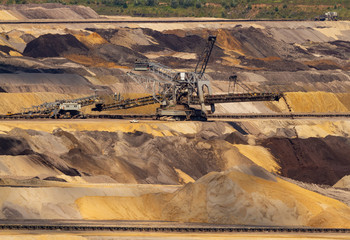 Stacker in lignite mine