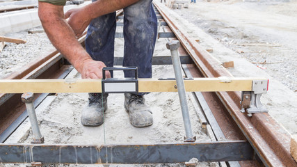 Heavy work for a construction worker on the site.