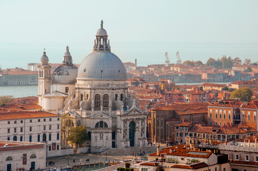 Obraz na płótnie Canvas Venice,Italy - 3 November, 2017: aerial city view