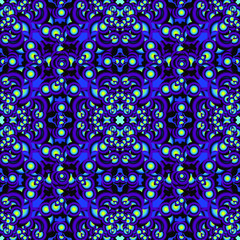 Seamless endless vector repeating multicolored bright ornament of different colors