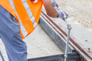 Heavy work for a construction worker on the site.