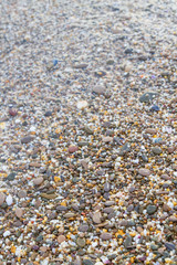 Sea stones on the seashore in the summer