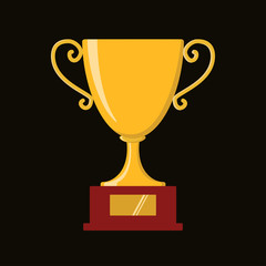 Award icons. Web site. Trophy cup isolated on dark background