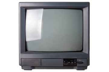 Vintage TV isolated on white background - obrazy, fototapety, plakaty