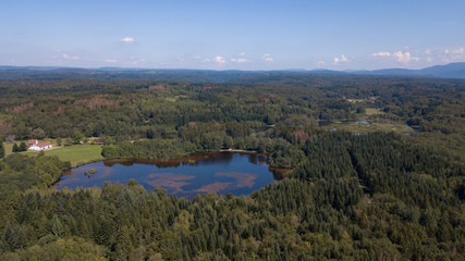Luftbild Region der 1000 Seen im Haute Saone, Frankreich