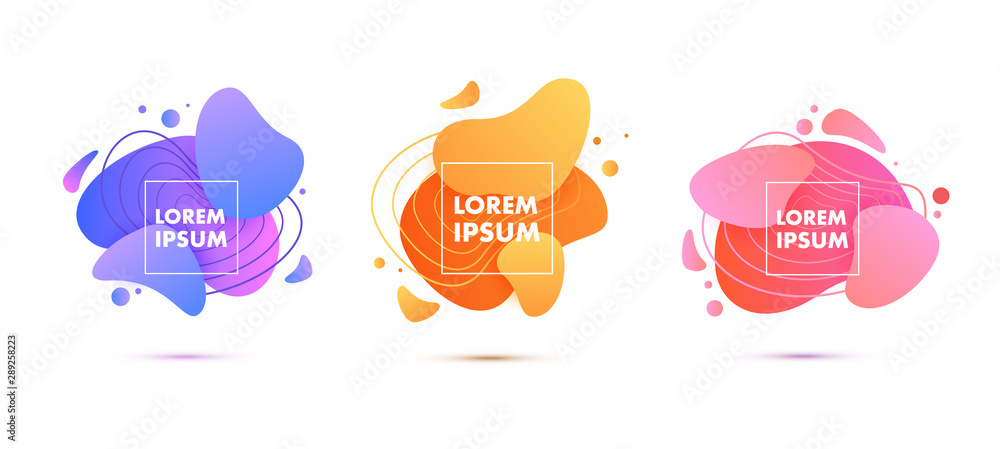 Poster abstract fluid vector shapes.