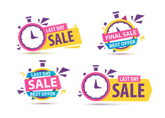 Sale countdown banner. Discount badjes 