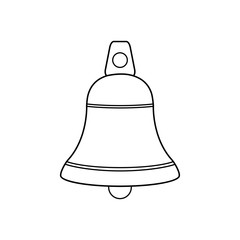 Icono plano lineal campana en color negro