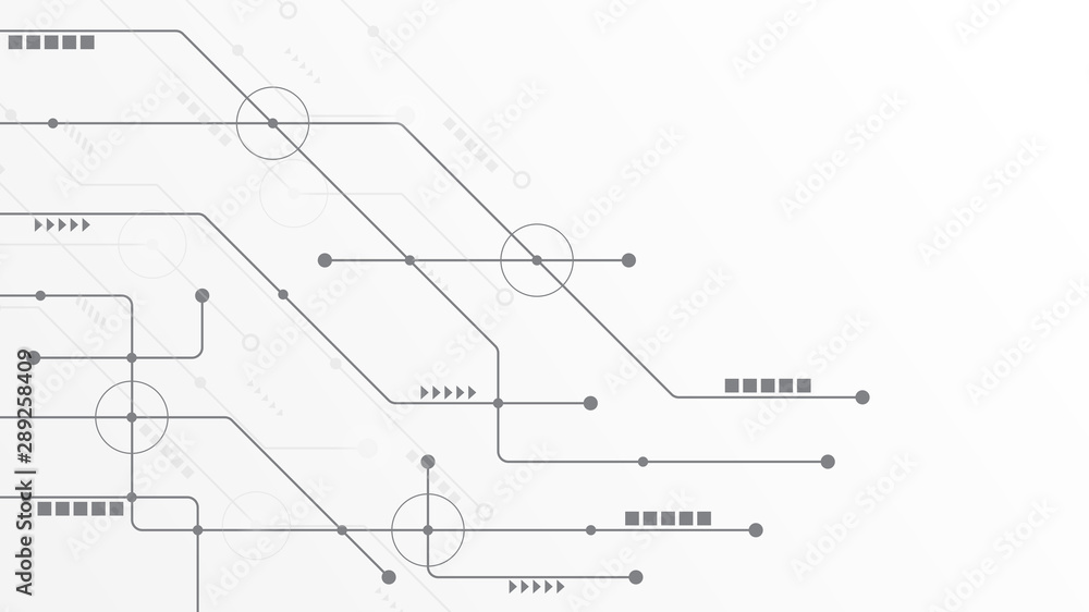 Poster Abstract geometric Circuit connect lines and dots.Simple technology graphic background.Illustration Vector design Network technology and Connection concept.