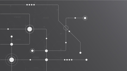Abstract geometric Circuit connect lines and dots.Simple technology graphic background.Illustration Vector design Network technology and Connection concept.