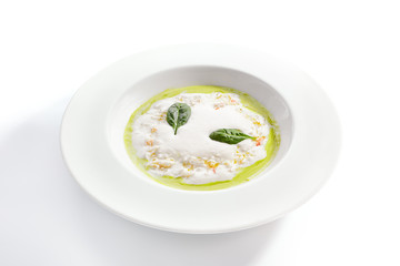 Green pea cream soup