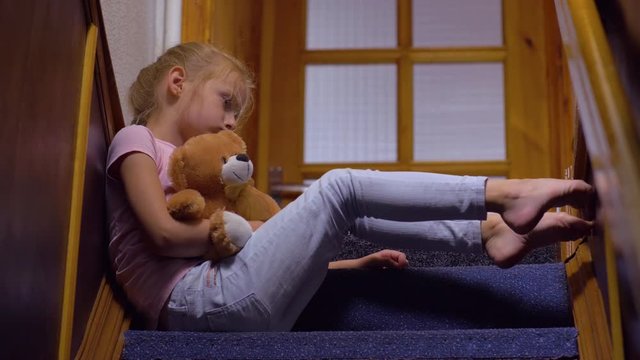Little Girl With Toy Bear