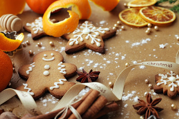 Fototapeta na wymiar christmas cookies, baking spices