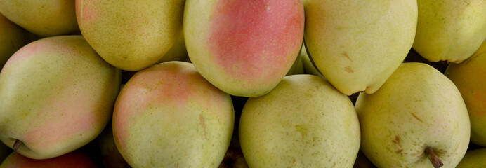 organic and fresh pears at the market