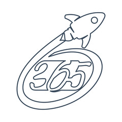 Rocket speed 365 infinity logo icon design illustration outline