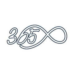 eternal 365 infinity logo icon design illustration outline