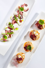 Appetizers assorti platter top view